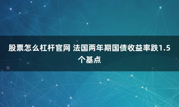 股票怎么杠杆官网 法国两年期国债收益率跌1.5个基点